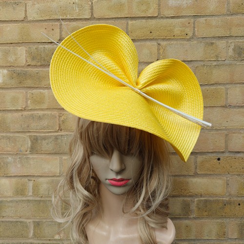 Yellow cream fascinator - cream,