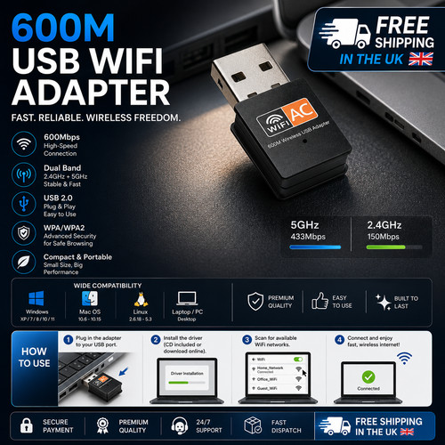 600mbps usb wifi adapter - wifi,