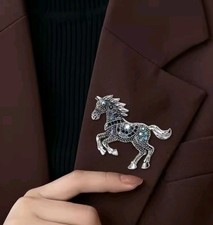 Horse Brooch Rhinestone Animal