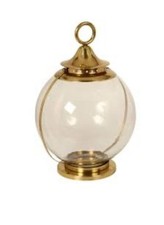 Decorative Golden Sphere Lantern Glass and Metal