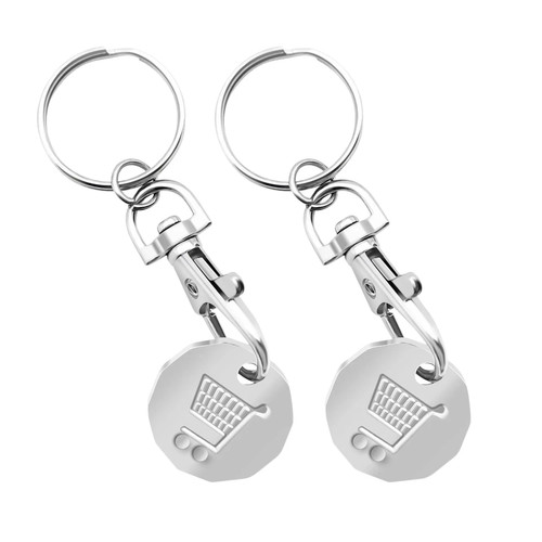 Trolley coin keyring - coin,