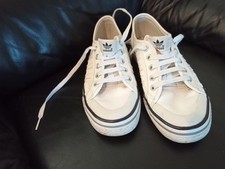 Adidas Originals Nizza Low Leather Trainers Size 5.5 White