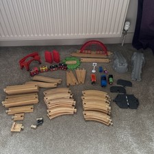 Wooden Train Track And Trains