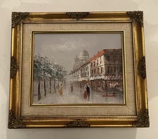 Vintage  Framed Parisian Oil