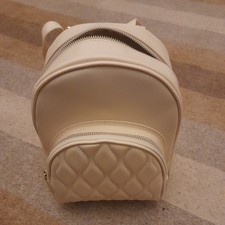 Primark Cream Faux Leather Quilted Backpack