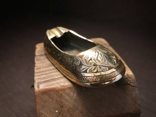 Small indian brass slipper - indian,