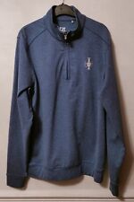 SOLHEIM CUP EUROPE LONG SLEEVE ZIP NECK SLATE BLUE GOLF SWEATER CUTTER + BUCK S 