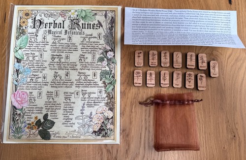 Wooden plant rune set - plant,