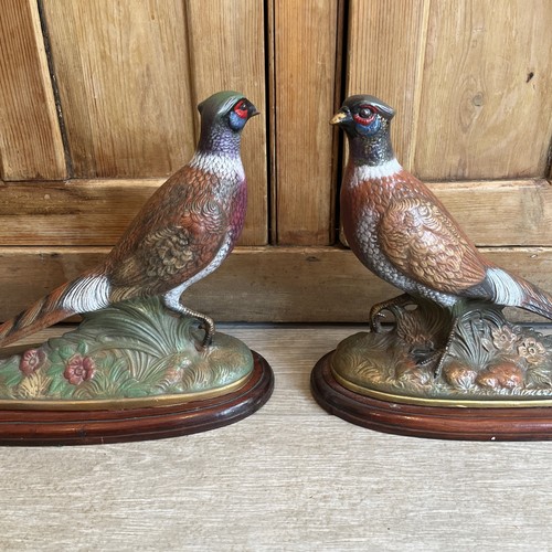 Two pheasant ornaments - two, on