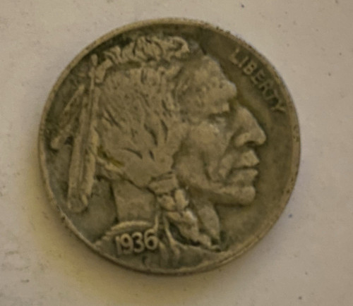 1936 buffalo nickel - 5c, cents