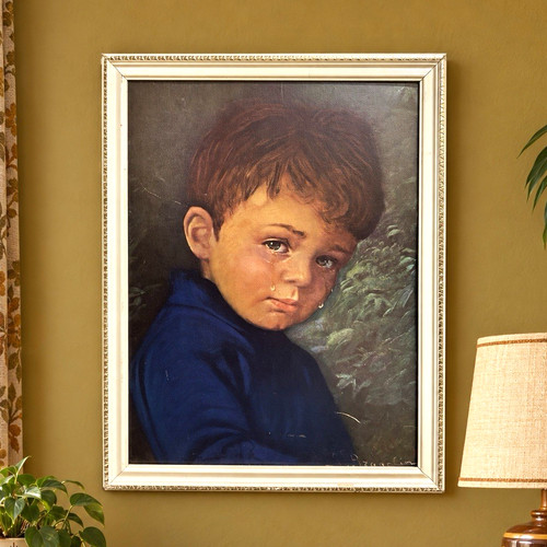 Bragolin crying boy framed - crying,