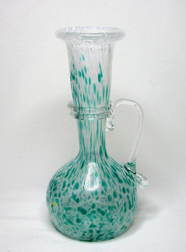 Art glass vase green blue - vase,