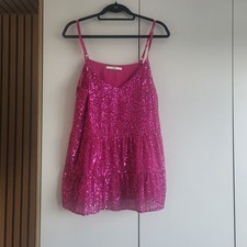 CERISE  PINK SEQUIN TOP SIZE 14