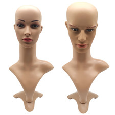 Plastic Realistic Male & Female Mannequin Heads with Base – Rotating Display