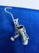 Sacchetti Sterling Silver Mini Golf Bag With 3 Clubs