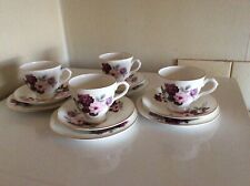 4 X CLARE BONE CHINA TRIO SETS - FREEPOST UK