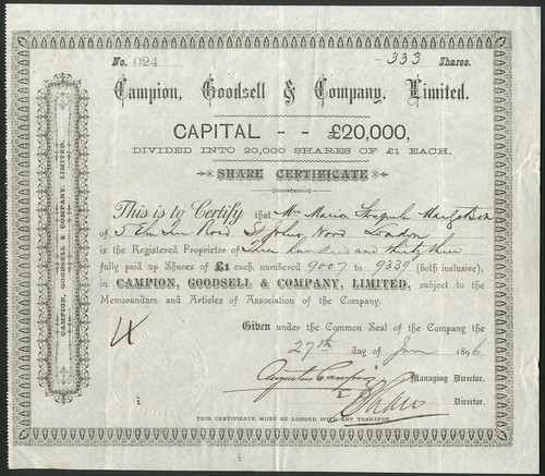 Campion goodsell co ltd - &,