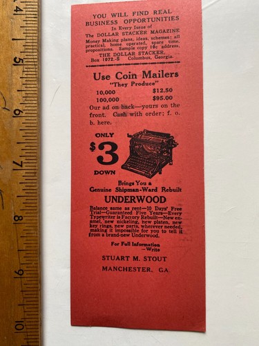 1920 advertising card coin - advertising,