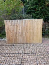 7 light brown capped close boarded wood fence panels 6ft x 4ft