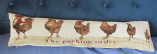 Past Times The Pecking Order Draught Excluder Chicken Hens Cockerel Tapestry VGC