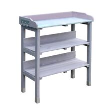 Garden Gear 3-Tier Wooden Potting Table Steel Worktop Work Station 92cm Height