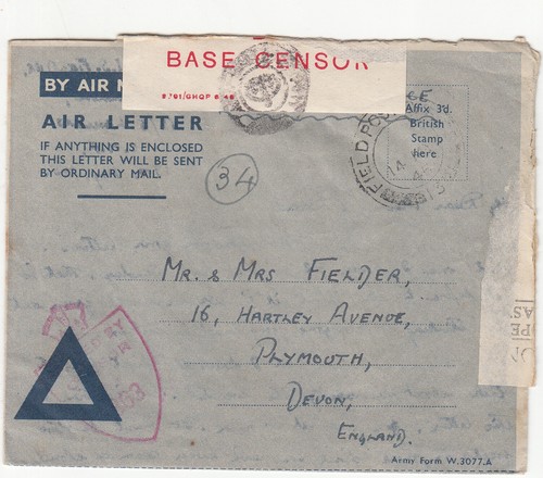 Ww2 censored air letter - gb:,