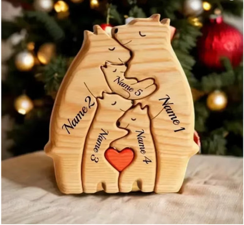 Art wooden bear family - wooden, puzzle