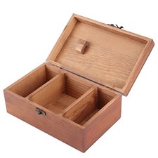 Household Vintage Wooden Sewing Box Needle Thread Storage Case Organizer DIY
