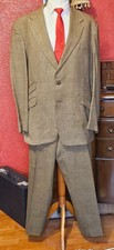 1940s 50s True Vintage Hardy Amies 2 Piece Plaid Suit 46 Goodwood VJ Day Revival