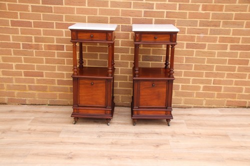 Pair victorian marble top - marble,