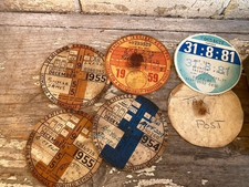 Vintage used collectable tax discs X 5
