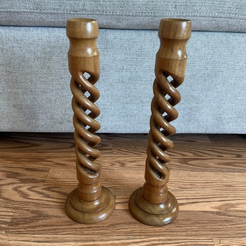 Antique pair vintage wooden - pair,