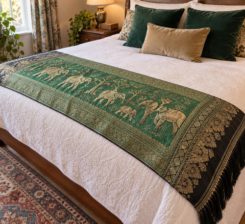 Green gold elephant - gold,