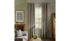 Save 50% Habitat Textured Plain Blackout Eyelet Curtains-Neutral 117x137cm (2270