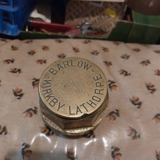 Antique  Solid Brass Cartwheel Hubcap  Barlow Kirkby Laythorpe 