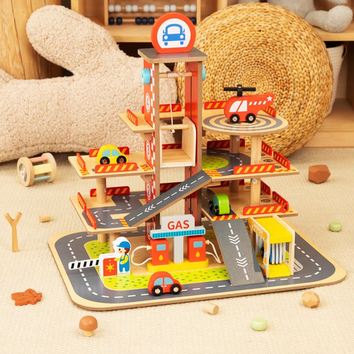 Tooky toy wooden garage - wooden,