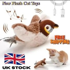 Electronic Interactive Fly Bird Cat Toys USB Pet Simulation Sparrow Toy