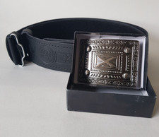 BLACK LEATHER KILT BELT &