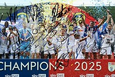 Leeds United 2025 Champions Squad Team Signed Pre-Print 12x8 PHOTO Gift Print
