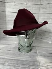 Vintage Lion Fedora Hat Burgundy 100% Wool 