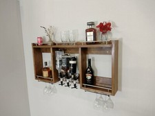 Rustic wooden drinks shelf