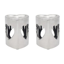 Silver Hearts Tea Light Wax