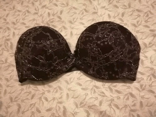 Purple sequin bra strapless - sequin,