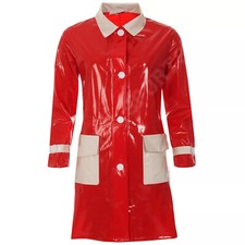 Women PVC Shiny Leather Hooded
