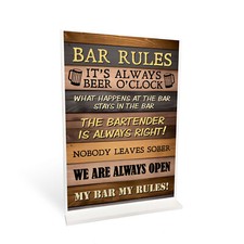 Bar Rules Sign Standing Sign For Home Bar Pub Man Cave Shed Alcohol Beer Gift