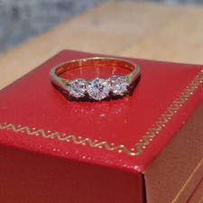 Gold 18ct Diamond Trilogy ring.