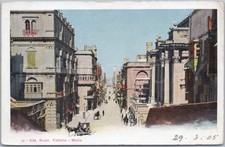 Vintage Postcard Valletta Malta Urban Scene England Strada Reale