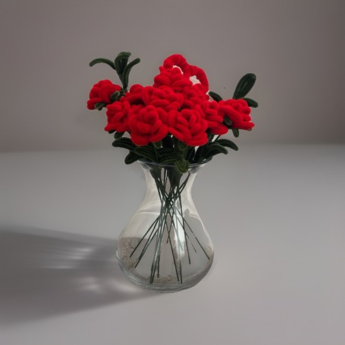 Red roses handmade forever - 12,