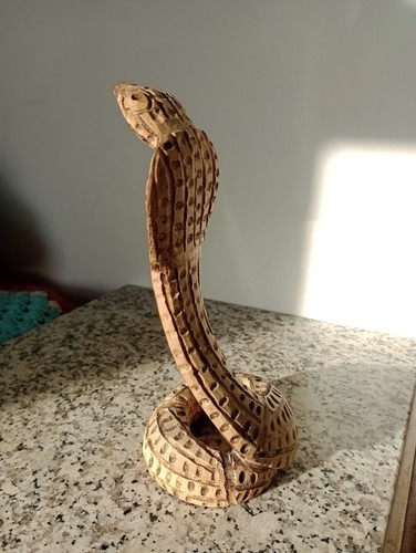 Vintage wooden snake - wooden, carving
