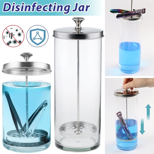 Disinfectant glass jar - glass,